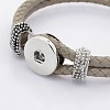 Leather Cord Snap Bracelet Making MAK-N005-01-2