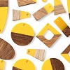 20Pcs 5 Style Resin & Walnut Wood Pendants RESI-LS0001-46-4