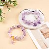 2Pcs 2 Style Synthetic Amethyst Chips Braided Bead Bracelets Set with Irregular Nugget Charm JX166A-6