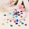 Pandahall 72pcs 12 colors Teardrop Shape Sew on Rhinestone GLAA-TA0001-45-14