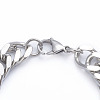 Men's 304 Stainless Steel Diamond Cut Cuban Link Chain Bracelets X-BJEW-L673-002A-P-3