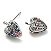 Colorful Cubic Zirconia Strawberry Stud Earrings EJEW-F321-01P-2