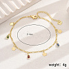 Fashionable Brass with Colorful Cubic Zirconia Charm Anklets for Beach Vacation DW9397-1