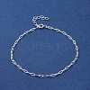 925 Sterling Silver Paperclip Chain Bracelets for Women BJEW-E101-01S-02-2