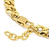 304 Stainless Steel Cuban Link Chain Oval Link Bracelets for Women BJEW-G717-17G-3