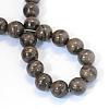 Natural Black Wood Lace Stone Round Bead Strands X-G-E334-12mm-03-3