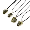 Glass Pendant Necklace for Men Women NJEW-D295-02-1-1
