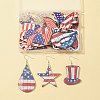 16Pcs 8 Styles Independence Day Theme Single Face Printed Aspen Wood Big Pendants WOOD-FS0001-05-5