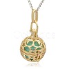 Golden Tone Brass Hollow Round Cage Pendants KK-J226-09G-2