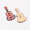 2-Hole Guitar Printed Wooden Sewing Buttons BUTT-M011-77-2