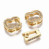 Brass Micro Pave Clear Cubic Zirconia Fold Over Clasps KK-T063-67G-NF-4