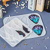 Pandahall 2Pcs 2 Style Wing Earring Pendant Silicone Molds DIY-TA0005-42-11