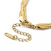 304 Stainless Steel Braided Cuban Link Chain Necklace for Women NJEW-P271-04G-3