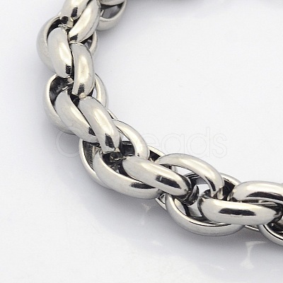 Tarnish Resistant Casual Style 304 Stainless Steel Double Link Chain Bracelets X-STAS-O036-37P-1