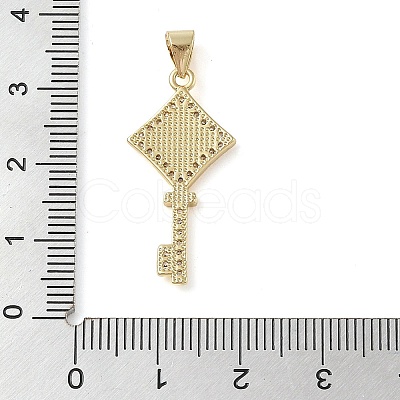 Brass Micro Pave Clear Cubic Zirconia Pendant KK-I712-58G-02-1