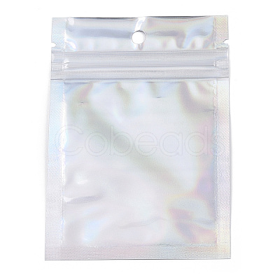 Rectangle Zip Lock Plastic Glitter Holographic Bags OPP-YWC0001-7X10-1