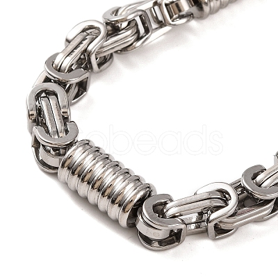 Tarnish Resistant 304 Stainless Steel Column Byzantine Chain Bracelets BJEW-B078-72P-1