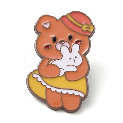 Bear with Rabbit Enamel Pins JEWB-Q036-02E-1