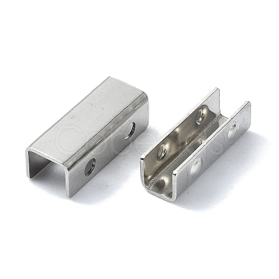 Non-Tarnish Rectangle 201 Stainless Steel Clasp STAS-C097-44A-P-1