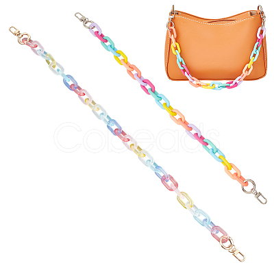 WADORN 2Pcs 2 Style Spray Painted Rainbow Color Acrylic Chain Bag Handles AJEW-WR0001-68-1