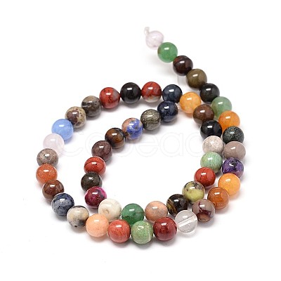 Natural Mixed Stone Bead Strands X-G-P075-31-10mm-1