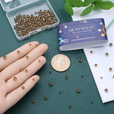 SUNNYCLUE 150Pcs 3 Styles 304 & 202 Stainless Steel Rondelle Spacer Beads STAS-SC0006-91-1