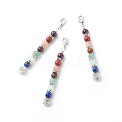 7 Gemstone Beaded Pendant Decoration HJEW-JM00758-1