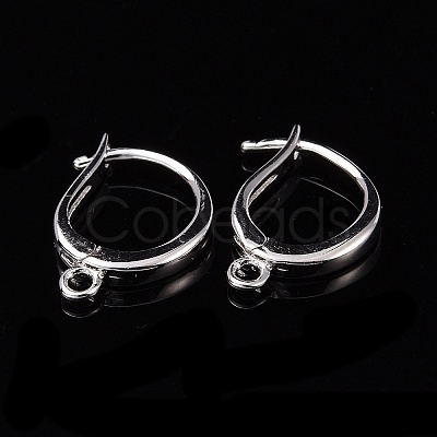 Anti-Tarnish Rhodium Plated 925 Sterling Silver Leverback Earring Findings STER-I017-087P-1