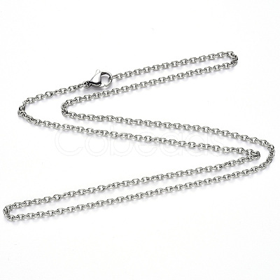 Non-Tarnish 304 Stainless Steel Cable Chain Necklace NJEW-S420-007B-P-1