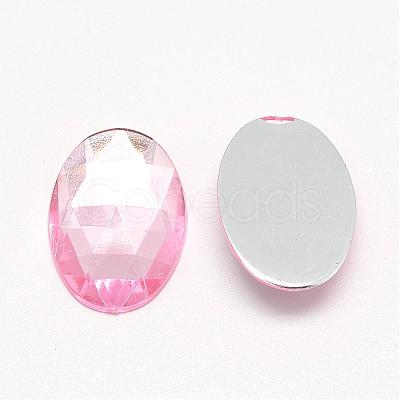 Acrylic Rhinestone Flat Back Cabochons GACR-Q011-13x18-06-1