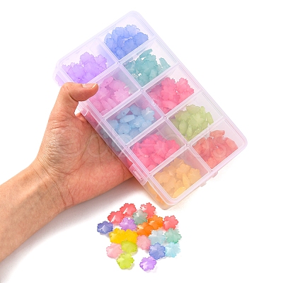 200Pcs 10 Colors Imitation Jelly Acrylic Beads MACR-YW0001-97-1