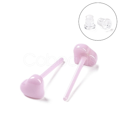 Hypoallergenic Bioceramics Zirconia Ceramic Heart Stud Earrings EJEW-Z023-08D-1