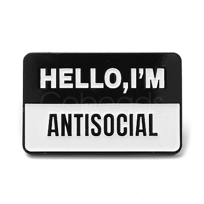 Word Hello I'm Antisocial Enamel Pin JEWB-H010-04EB-01-1