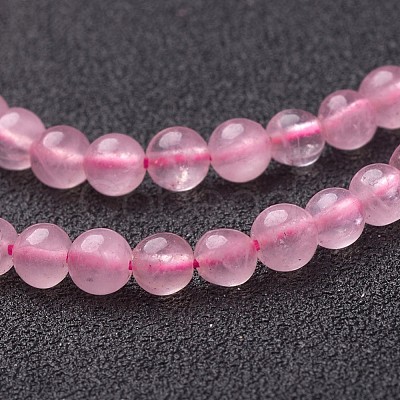 Natural Rose Quartz Beads Strands X-GSR4mmC034-1