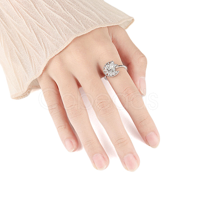 Star Moon Rotatable Open Ring for Women PW-WG4E599-02-1