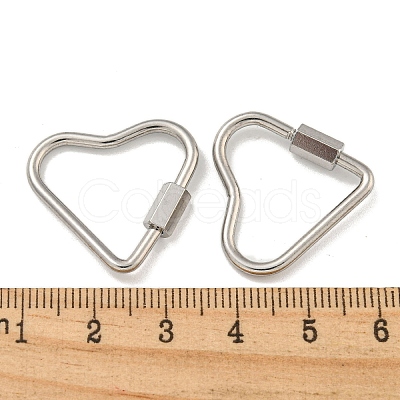 Non-Tarnish 304 Stainless Steel Screw Carabiner Lock Charms STAS-C092-05B-P-1