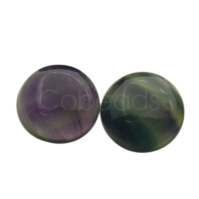 Natural Fluorite Cabochons X-G-I064-8mm-1