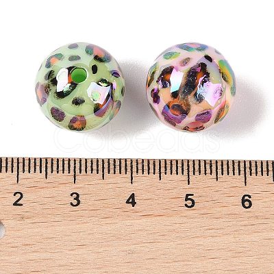 10Pcs UV Plating Colours Acrylic Beads OACR-S146-01L-1