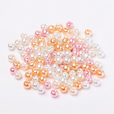 Barely Pink Mix Pearlized Glass Pearl Beads HY-X006-6mm-01-1