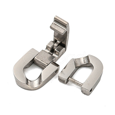 Non-Tarnish 304 Stainless Steel Fold Over Clasps STAS-B029-05B-1-1