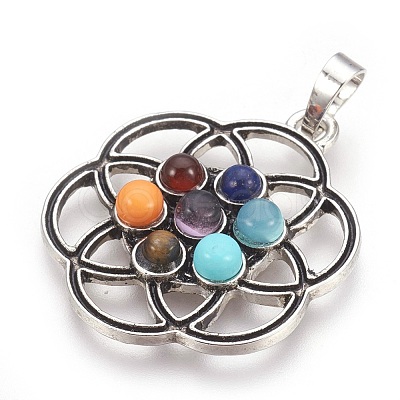 Natural & Synthetic Gemstone Pendants KK-F756-05-1