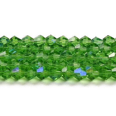 Transparent Electroplate Glass Beads Strands EGLA-A039-T6mm-L03-1