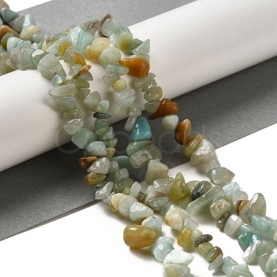 Natural Flower Amazonite Chips Beads Strands G-M205-12-01-1