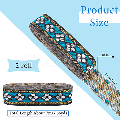 Ethnic Style Embroidery Polyester Ribbons OCOR-WH0070-10A-05-1