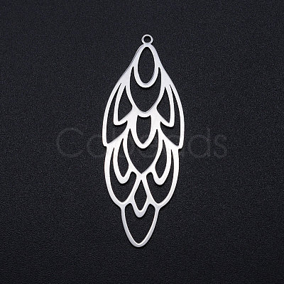 Tarnish Resistant 201 Stainless Steel Big Filigree Pendants STAS-T049-T698-1-1