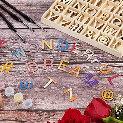 Unfinished Wood Alphabet & Mark Puzzles WOOD-WH0314-112-1