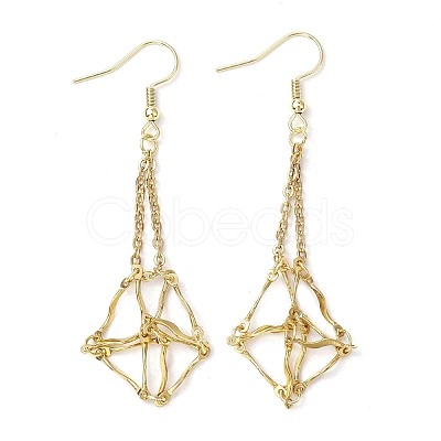 304 Stainless Steel Macrame Pouch Empty Stone Holder Dangle Earring Findings EJEW-JE05811-01-1