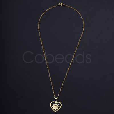 201 Stainless Steel Pendants Necklaces NJEW-S105-JN695-45-2-1