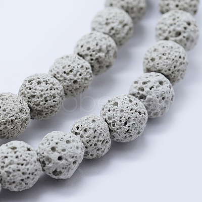 Natural Lava Rock Beads Strands X-G-P349-01-8mm-1