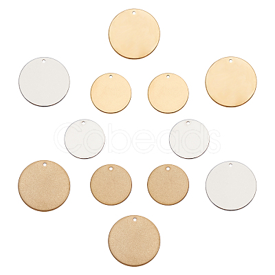 SUNNYCLUE 12Pcs 2 Size 3 Colors PVD Vacuum Plating 304 Stainless Steel Pendants STAS-SC0002-09A-1